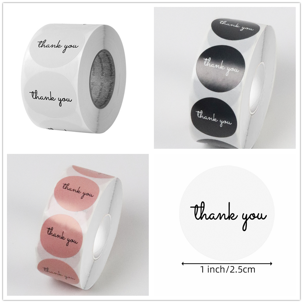 Sticker Label Roll - 500 ملصقات شكرًا لك لفة 25